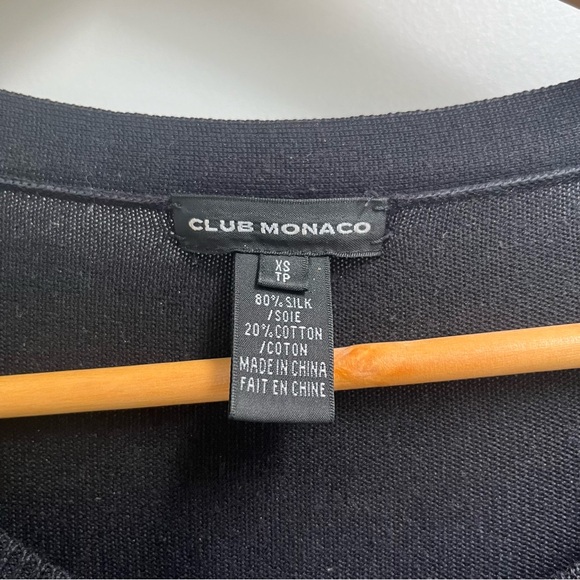 Club Monaco silk black fitted sweater - Picture 3 of 4